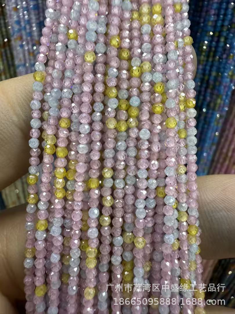 Manufacturer's Direct Sales of 2mm Round Beads, Semi-Finished DIY Loose Beads, Handmade Clothing Spacer Beads, Jewelry Accessories, Source Faceted Zircon