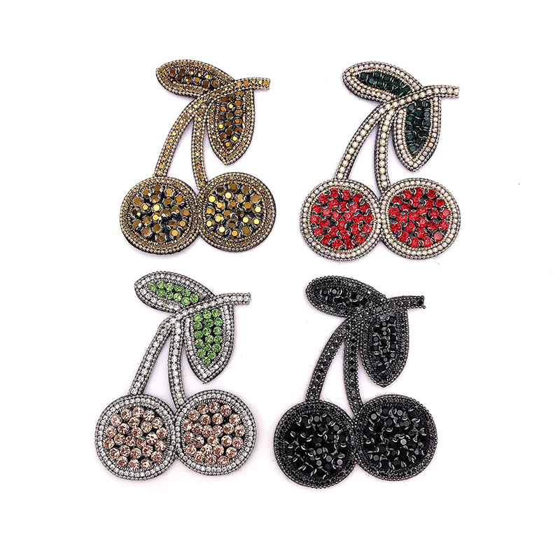 新款水果粘钻儿童头饰樱桃布贴DIY配件鞋帽箱包装饰配件