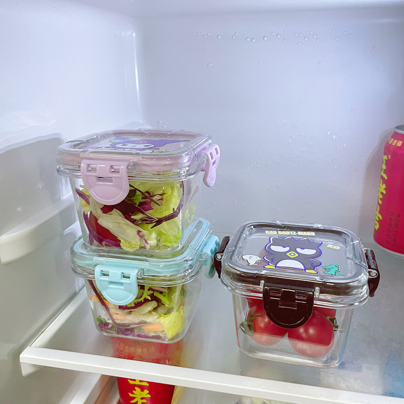 迷你收纳盒透明儿童水果分装盒便捷外带酱料咸菜保鲜盒卡通密封盒|undefined