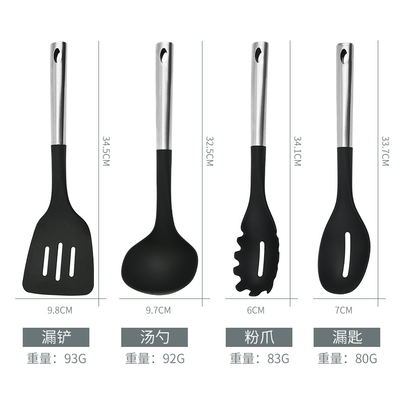 Manija del tubo utensilios de cocina de nylon para el hogar utensilios de cocina de seis piezas antiadherente traje de cocina para el hogar pala cuchara fabricante