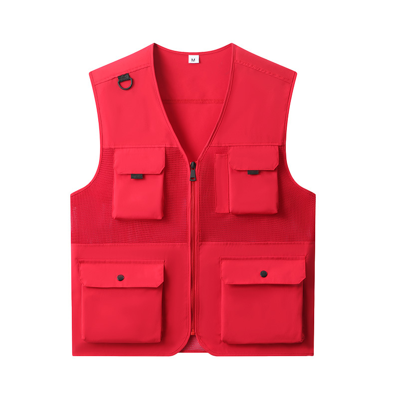 Función al aire libre chaleco de caballo de caño de pesca fotografía hombro de bolsillo chaleco de herramienta hombre moda personalizada