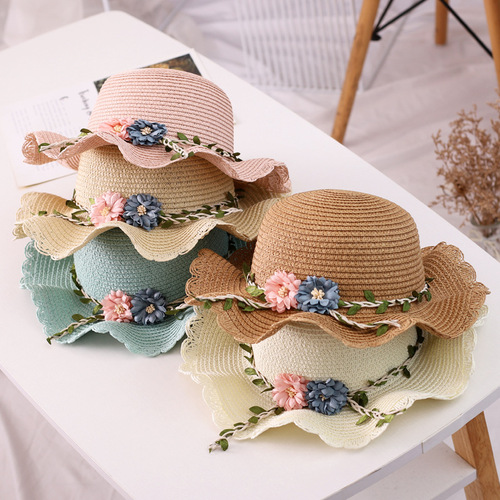 Autumn South Children's Hat Summer New Girl Baby Grass Hat Korean Style Sun Hat Bucket Hat Beach Sand Hat Sunshade Hat