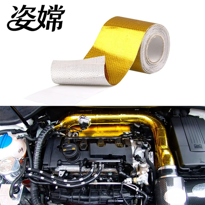 Car Exhaust Pipe Modification High Temperature Resistant Aluminum Foil Fiber Cloth Industrial Aluminum Foil Tape Tin Foil Car Modification Accessories Car Exhaust Pipe Modification High Temperature Resistant Aluminum Foil Fiber Cloth Industrial Aluminum Foil Tape Tin Foil Car Modification Accessories