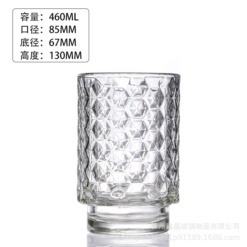 Glas de vela de vidrio transparente grosado gran taza de doble sección cena romántica vela diy candelabro accesorios adornos