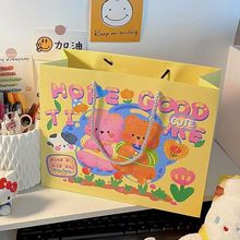 可爱涂鸦生日快乐硬卡纸加厚礼品袋手提袋收纳袋大号礼物手拎鞋盒