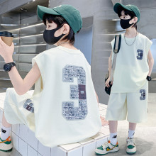 男童酷帅夏装套装2025新款中大童儿童洋气男孩夏季背心夏款潮