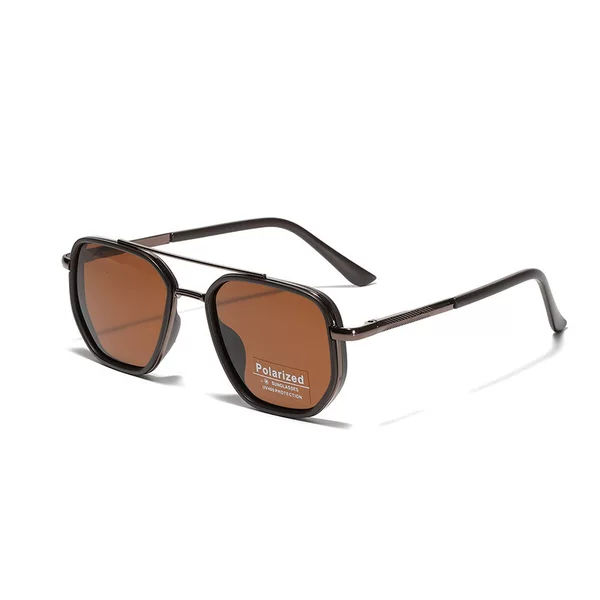 Xunge Glasses Tr90 Polarized Square Sunglasses for Women, Retro Double Bridge Sunglasses for Female Drivers