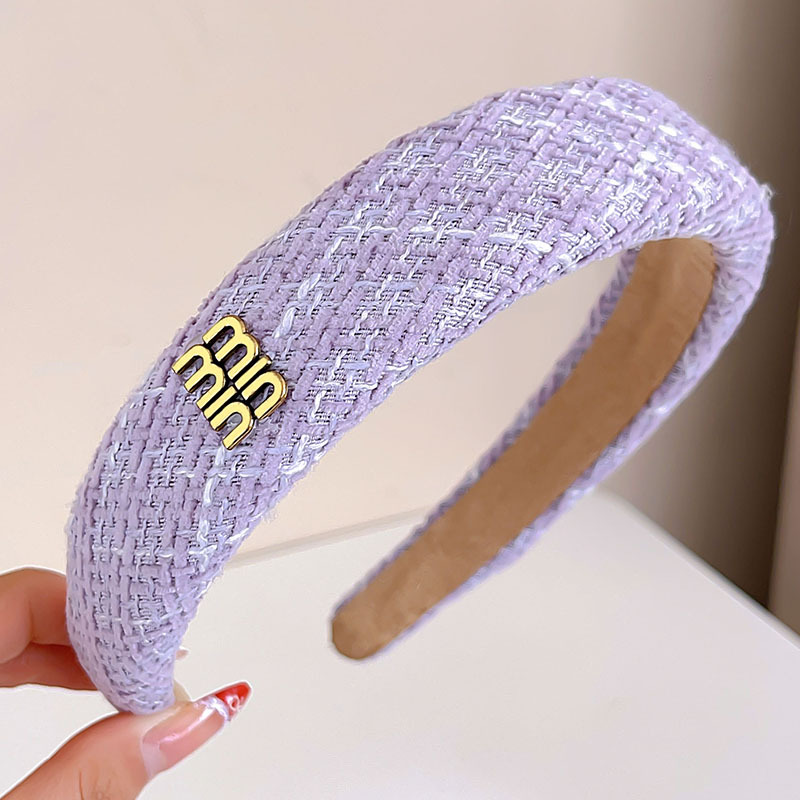 Minletter purple tweed style headband,