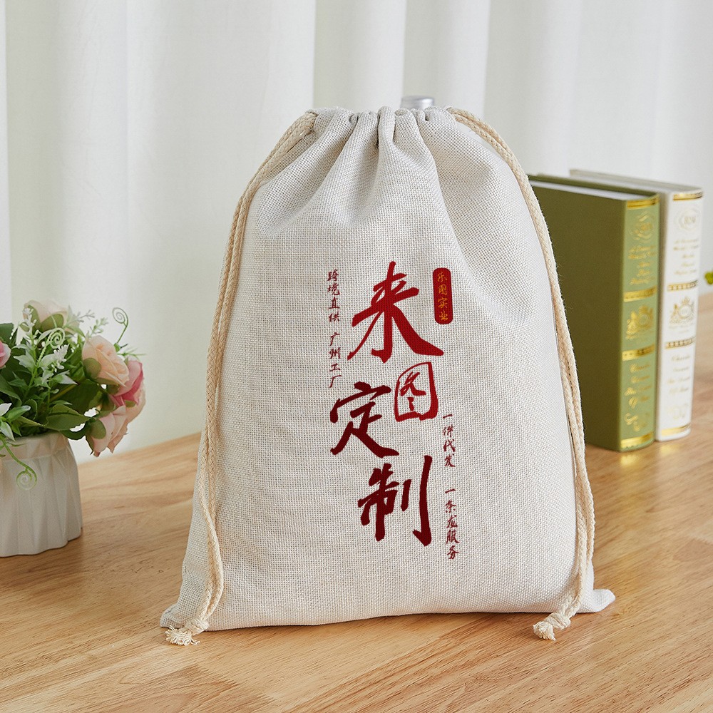 380 gramos cuadrados de algodón y lino compuesto bolsillo de cuerda de dibujo bolsillo de almacenamiento de necesidades diarias bolsa a prueba de polvo xqds0045a