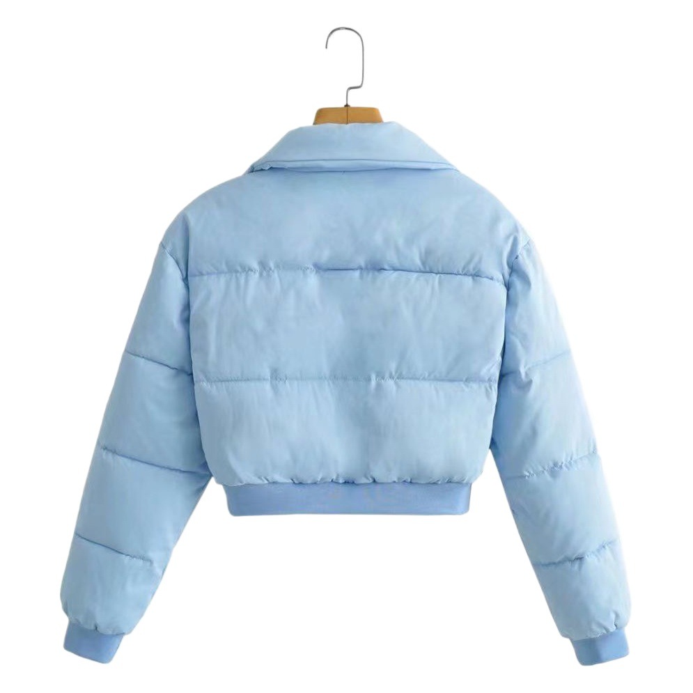 2023 ropa de mujer transfronteriza Otoño e Invierno Nuevo estilo europeo y americano ins moda ultra corta chaqueta acolchada de algodón suelta chaqueta caliente casual image 1