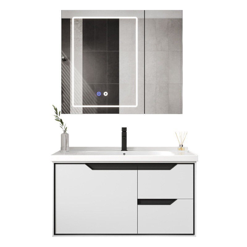 Gabinete de baño minimalista moderno lavabo integrado lavabo de baño de cerámica lavabo combinación de gabinete lavabo