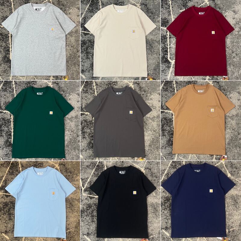 Cross-Border Carhartt Classic Style Simple Pocket Patch 260g Pure Cotton Unisex Short-Sleeve T-Shirt
