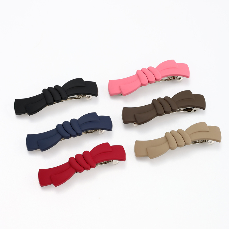 Cross-Border Amazon New Simple Butterfly Clip with Ribbon, Spring Clip, Matte Finish, High-End Feel, One-Line Hairpin Hair Accessory Cross-Border Amazon New Simple Butterfly Clip with Ribbon, Spring Clip, Matte Finish, High-End Feel, One-Line Hairpin Hair Accessory