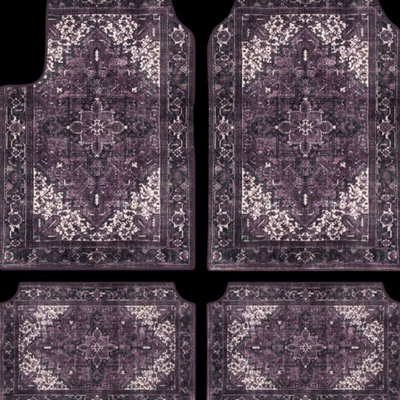 Avtomobil döşəmə paspasları, Floor Mats Four-Piece Set for Driver - foot-pad-purple-0522-4565cm-front-row-two-pieces