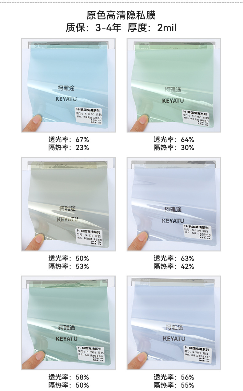 Car high insulation film glass film safety film explosion-proof film Skin Care film magnetic control Film solar film Full roll factory wholesale