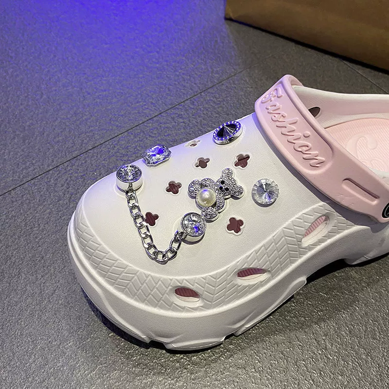 Женские сабо в стиле croc, закрытый носок, противоскользящая толстая подошва-платформа, пляжные 36–41