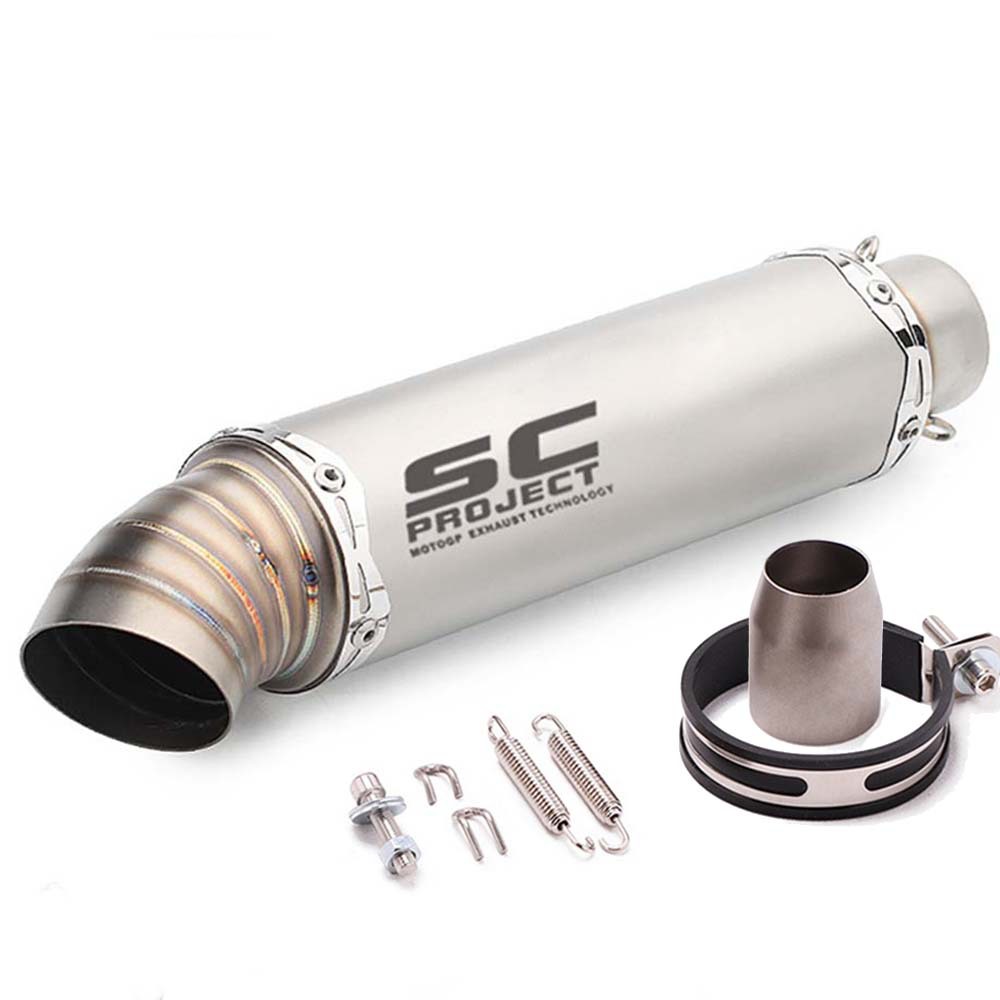Motorcycle modified elbow exhaust pipe stainless steel carbon fiber tail exhaust SC universal CBR/NINJA/ZX6R