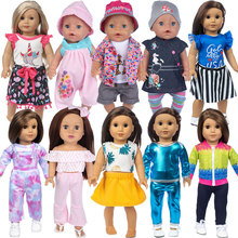 跨境热卖娃娃衣服配件18寸美国女孩娃娃衣服 43cm公仔洋娃娃衣服
