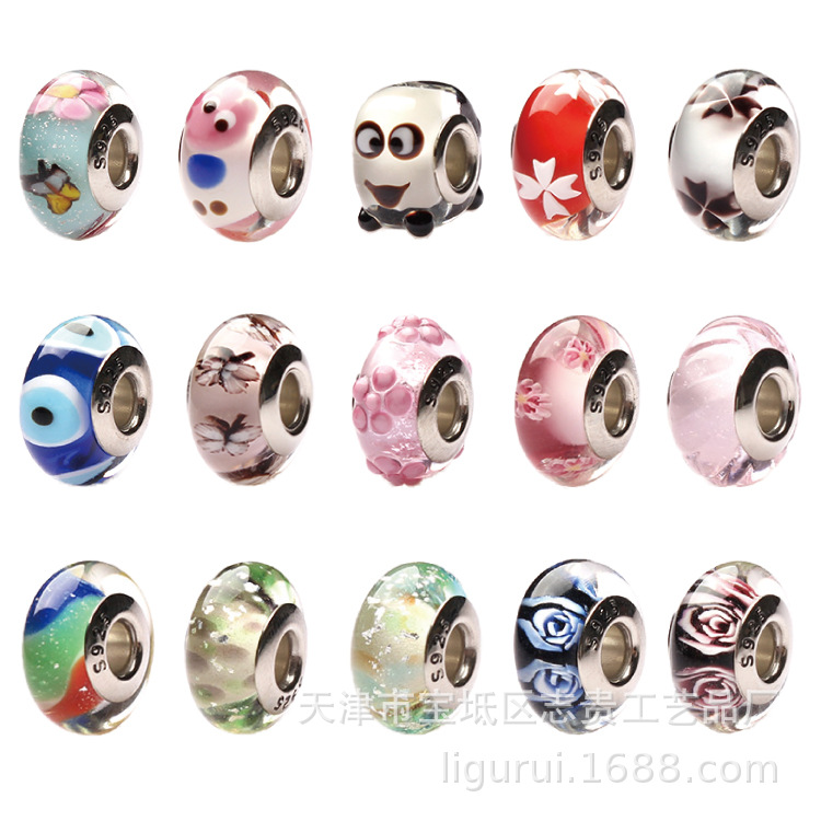 Pan system PDL Cartoon Glass beads Trend personality Beads Bracelet Necklace Jewelry parts Beading Accessories Gifts