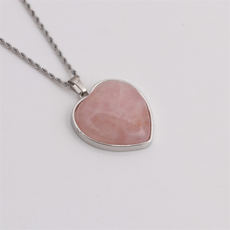 tiger eye stone heart shape pendant fashion necklace wholesale jewelry Nihaojewelry