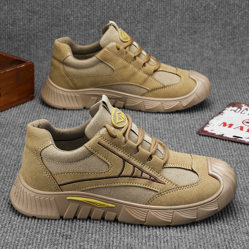 Мужская рабочая обувь для весны и осени, дышащая, легкая, нескользящая, амортизирующая, универсальная повседневная обувь, новая износостойкая модель.