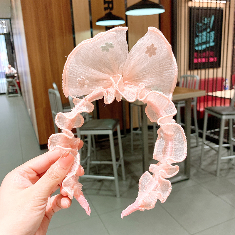 Wholesale Jewelry Children's Ruffled Mesh Bow Headband Nihaojewelry display picture 6