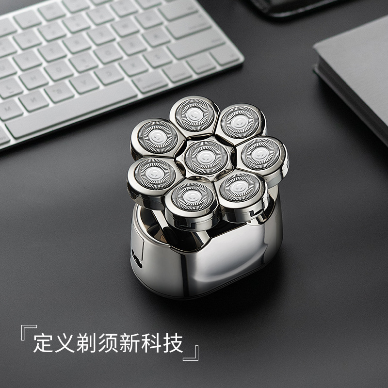 Fábrica nueva digital ocho-cuchillo cabeza eléctrica afeitadora pelo Calvo Clipper recargable seis-en-una maquinilla de afeitar al por mayor