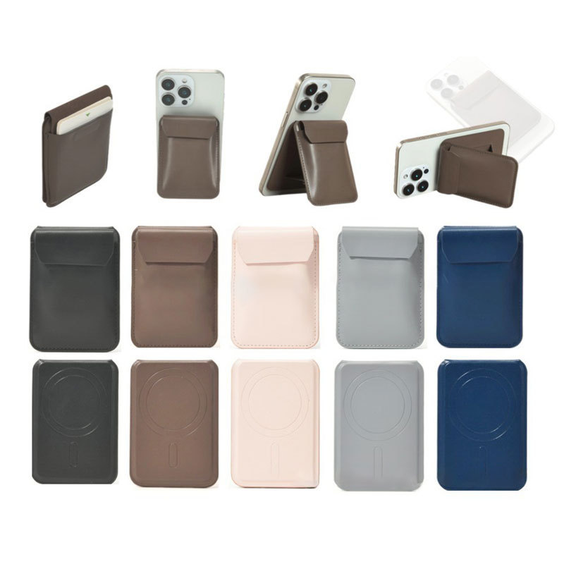 Suitable for Apple 17Magsafe Magnetic Card Holder Iphone16/15 Leather Pu Strong Magnetic Holder Card Holder Wallet