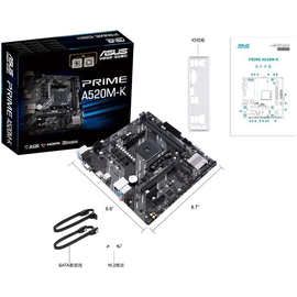 华硕A520M-K台式机电脑游戏办公主板适用支持AMD 5500AM4接口CPU