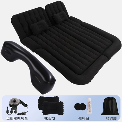 air mattress, Vehicle-mounted inflatable bed - default-item-black-flocking-suv-trunk-back-seat-comes-with-a-long-cushion