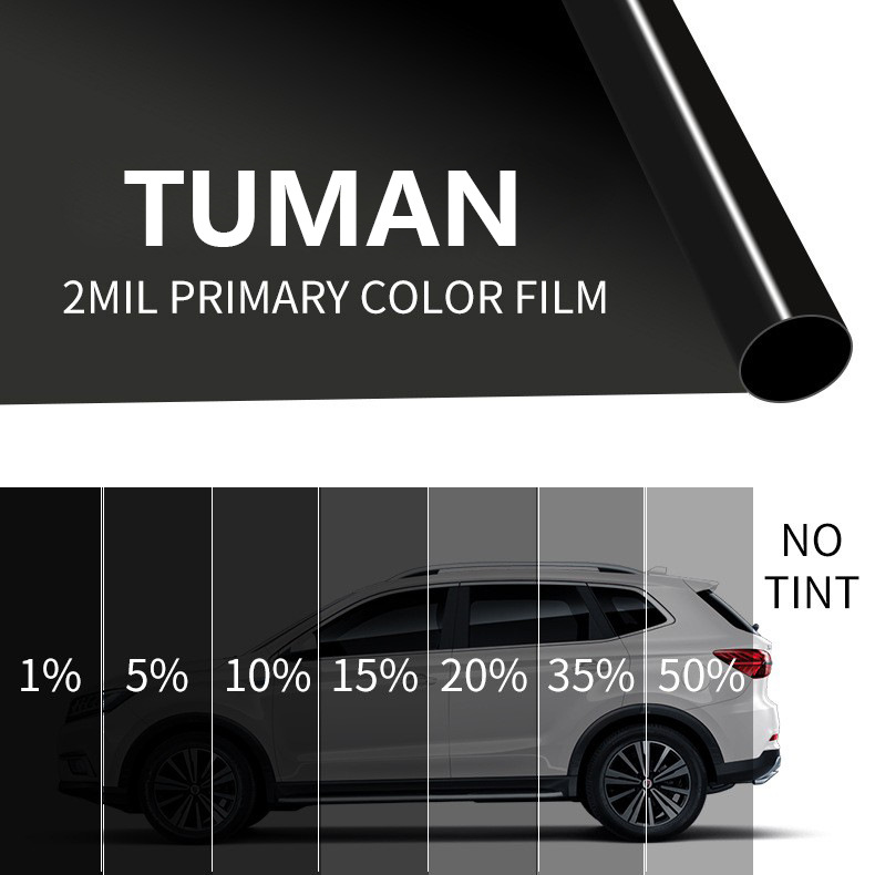 Película de aislamiento del coche HD color primario 2Mil película solar VLT1 % 5%-70% película de aislamiento negro película de vidrio del coche