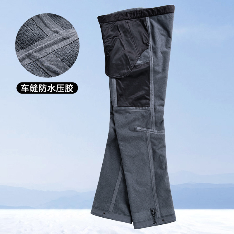 鸟家同款户外冲锋裤男款冬季防水防风压胶加绒保暖户外软壳登山裤|undefined