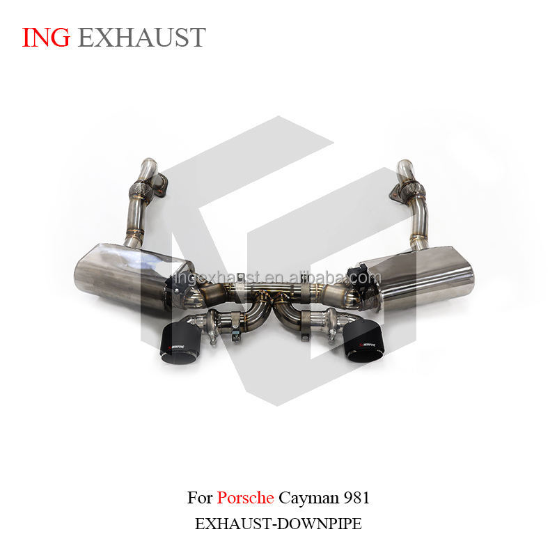 Suitable for Porsche Cayman 981 upgraded GT4 cat-back exhaust system, stainless steel pipe with valve silencer