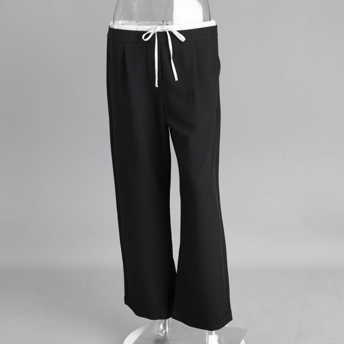 Pantalones sueltos transfronterizos Europa y América 2025 primavera nuevo falso dos piezas con diseño de cordones pantalones pantalones de traje de cercanías mujeres image 7