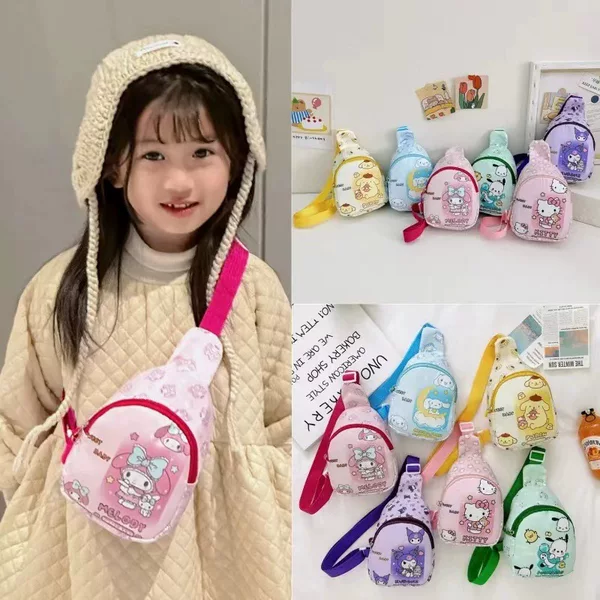 Cartoon Children's Chest Bag Kindergarten School Bag Children's Cross-Body Backpack Snack Toy Shoulder Bag Lightweight Mini