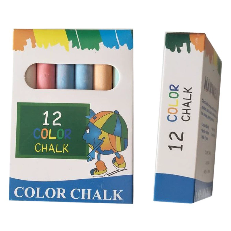 Оптовая продажа гипсового порошка обычная белая доска цветной мел 12 шот Детская доска для рисования/учебная доска