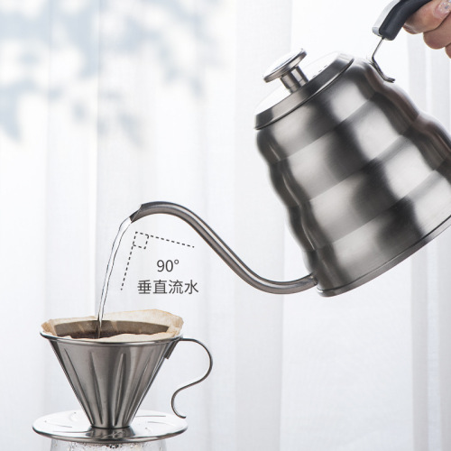 Hand brewed coffee cloud pot, ear-mounted coffee pot, 304 stainless steel narrow mouth pot, dripping long mouth pot, logo can be printed