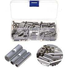 热销款 200pcs盒装  裸中接管裸端子 铜端子压接焊接端子