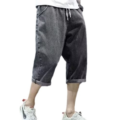 Pantalones cortos de mezclilla de verano para hombres 2024 pantalones cortos de mezclilla coreanos finos sueltos rectos casuales de verano