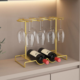Red Wine Rack Accessible Luxury Home Wine Rack Ornaments Goblet Upside down Suspended Cup Rack Wine Cabinet Storage Rack