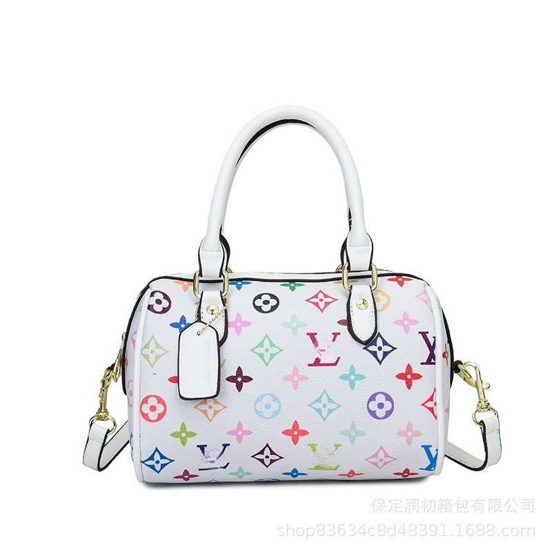 Vintage Monogram Boston Bag For Women - New Fashion Large Capacity Handbag, Versatile Shoulder & Crossbody Pillow Bag For Commuting - Thumbnail 8