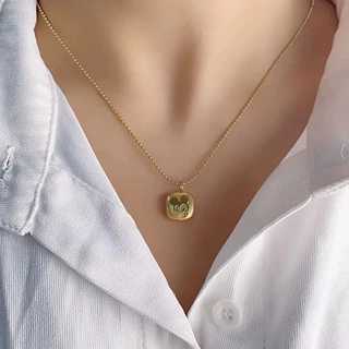 思琳 米老鼠方块钛钢项链女轻奢小众设计简约百搭高级感锁骨链