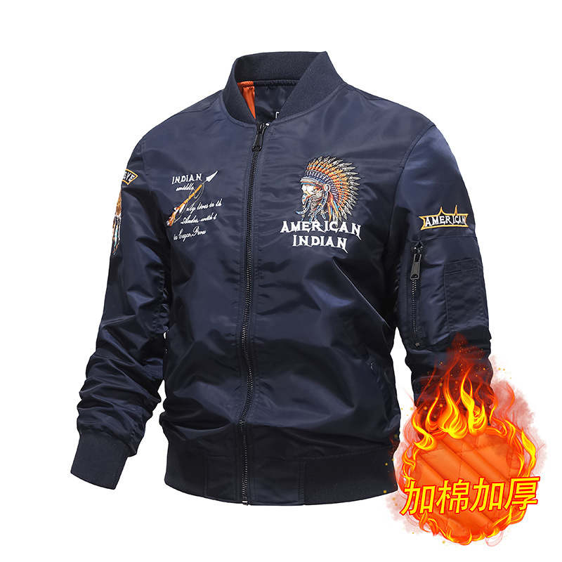Primavera, otoño, invierno, chaqueta de piloto de la Fuerza Aérea, chaqueta de moda masculina bordada de béisbol, chaqueta de algodón, chaqueta de trabajo, chaqueta transfronteriza