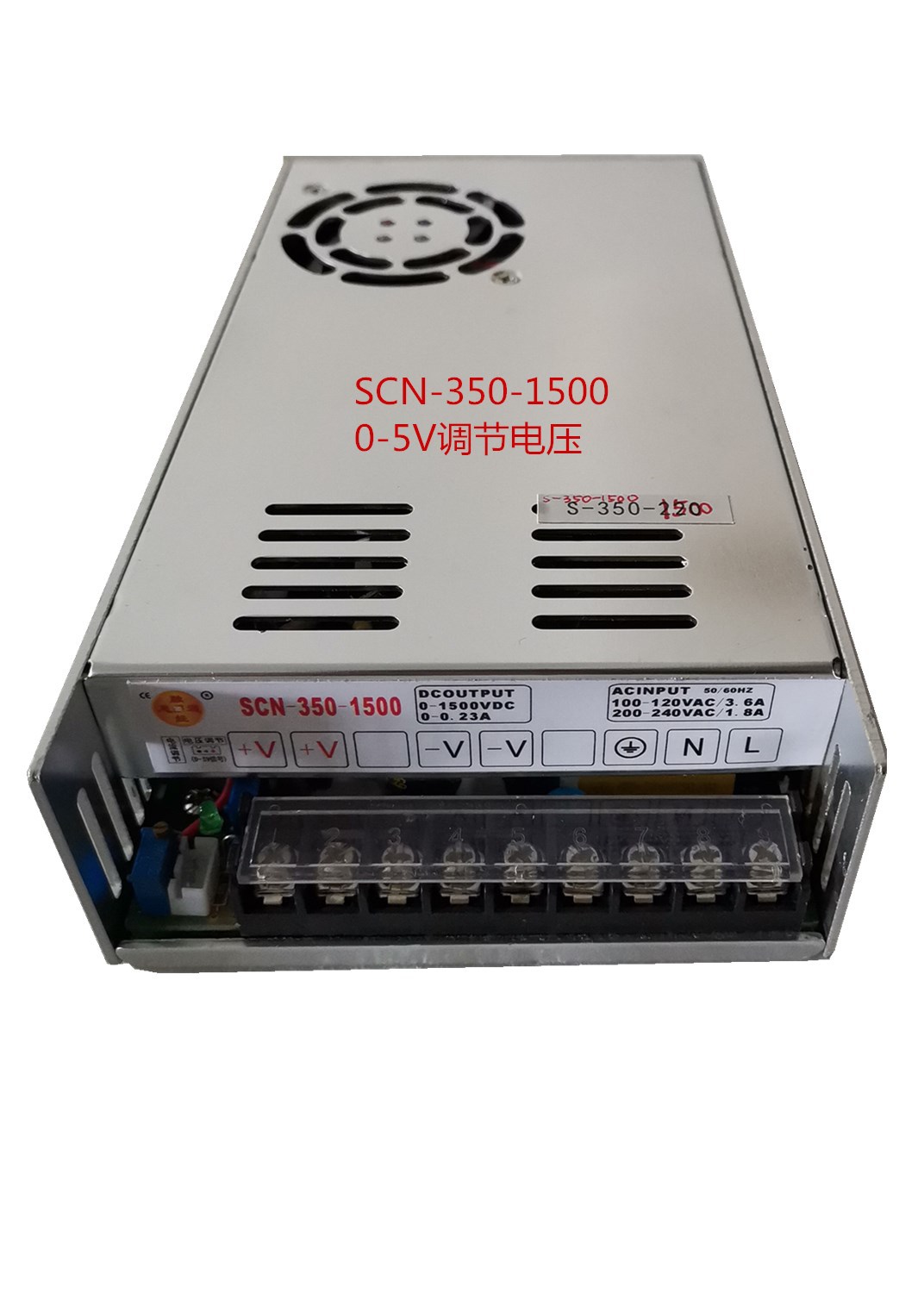 SCN-350-1500  AC220V输入1500V0.23A可调电压恒流350W直流电源