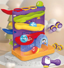 澄海儿童玩具五星企鹅锤彩色轨道滑道球益智过家家敲敲乐一件代发