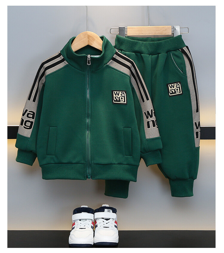 Jungen-Cardigan-Band 2024 Frühling und Herbst Neues cooles modisches Zweiteiler-Set für Kinder für den Kindersport_voghion.com