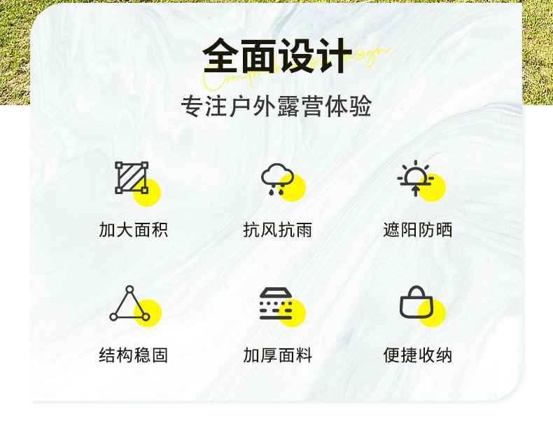 Tent Canopy Oxford Cloth Manufacturer Wholesale Camping Tent Sunshade Sail Uv Protection Cross-Border Popular Sunshade Tent Rainproof