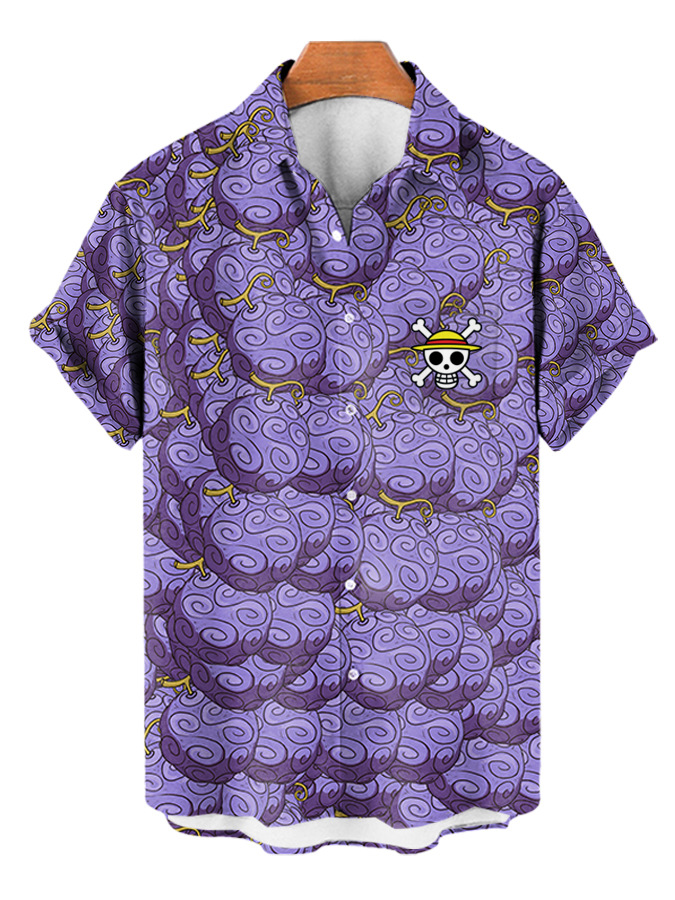 2025 nuevo estilo comercio exterior transfronterizo elemento creativo camisa 3D impresión digital tendencia suelta camisa de manga corta top de hombre