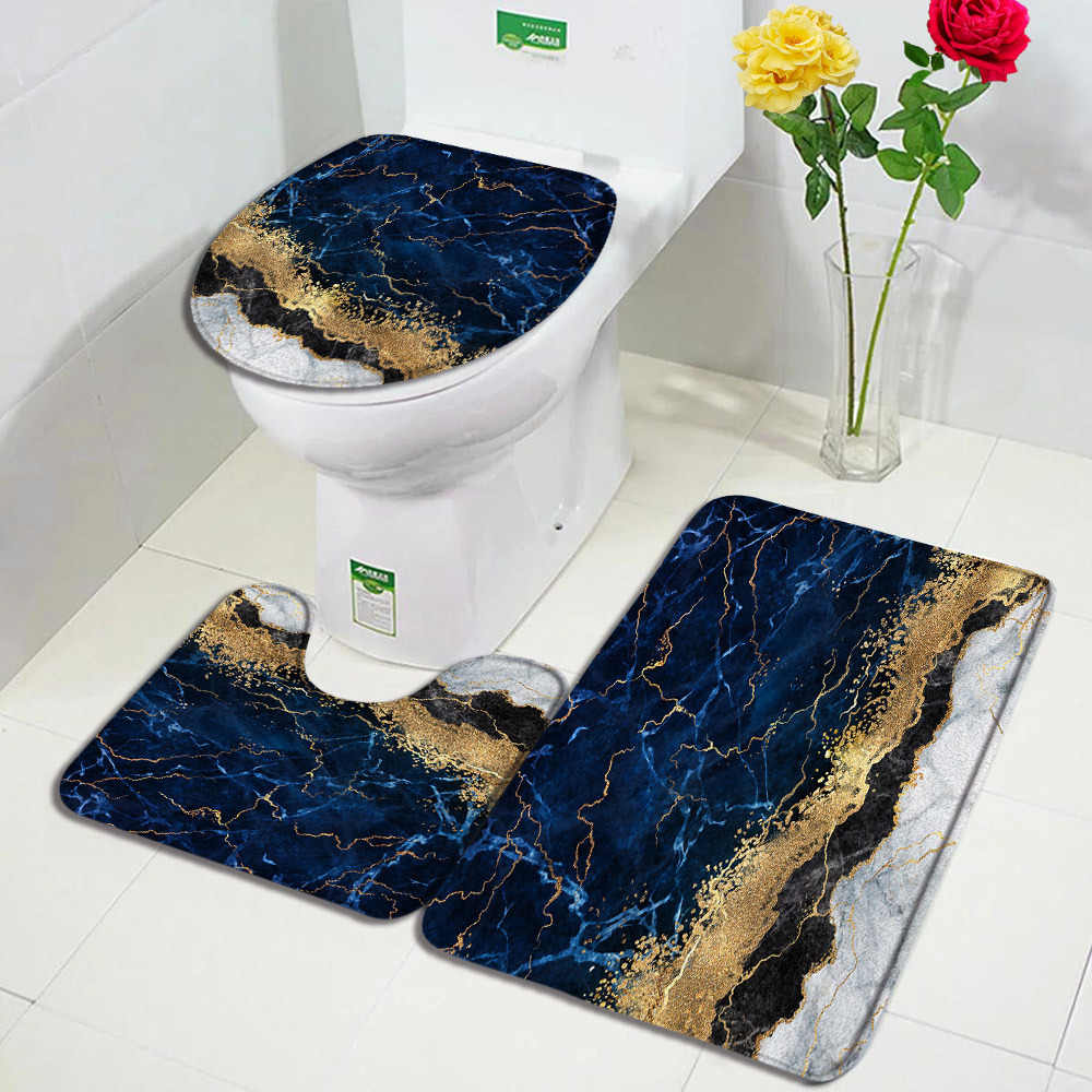 Baño transfronterizo de tres piezas aislante de frío absorción de agua alfombra de franela resistente al desgaste y sucia fácil de cuidar alfombra antideslizante de decoración doméstica