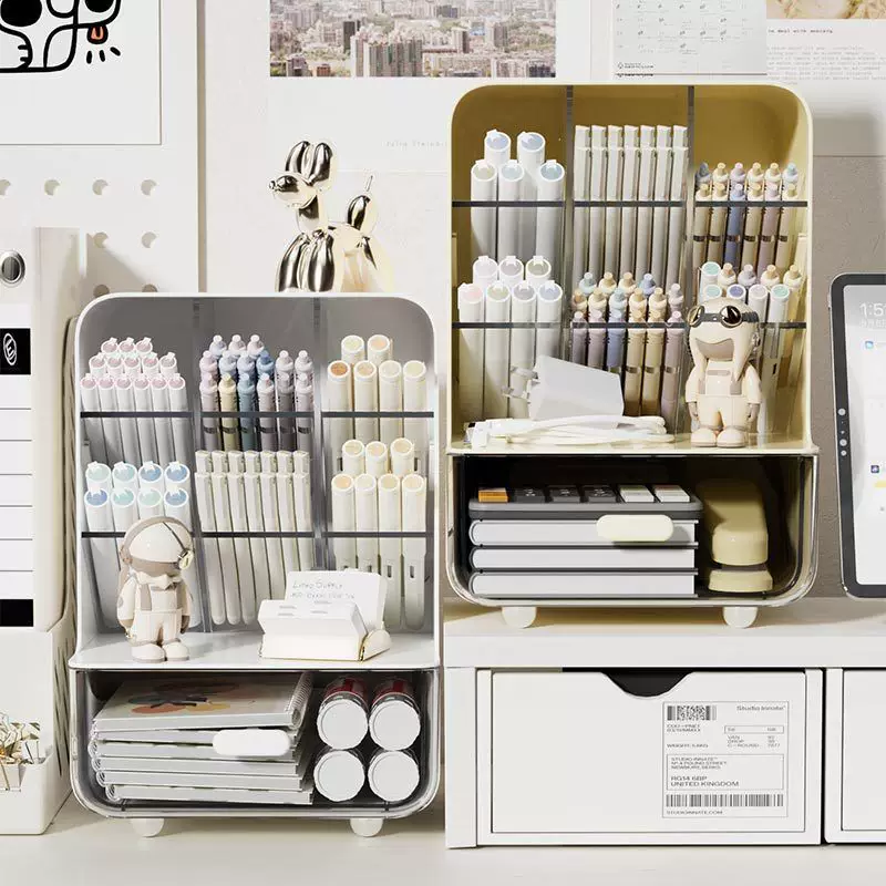 Pens holder, capacious storage box for boxes, children's universal stationery